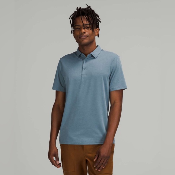 Lululemon Evolution Soft Short Sleeve Polo Shirt Blue - Picture 1 of 8
